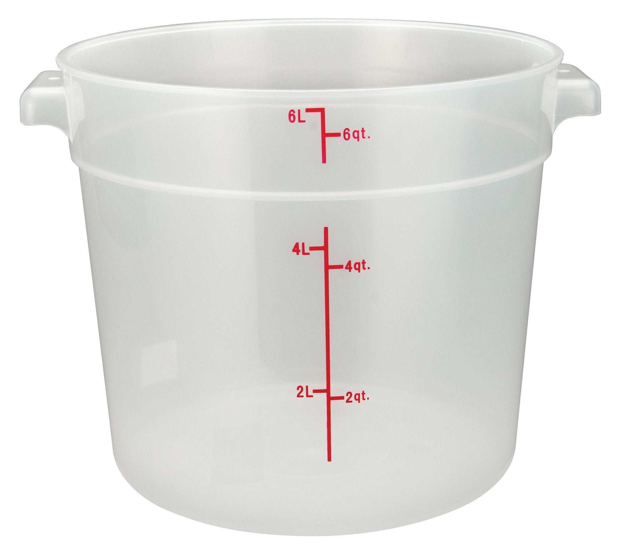 Winco PTRC-6 Translucent Round 6 Qt. Storage Container