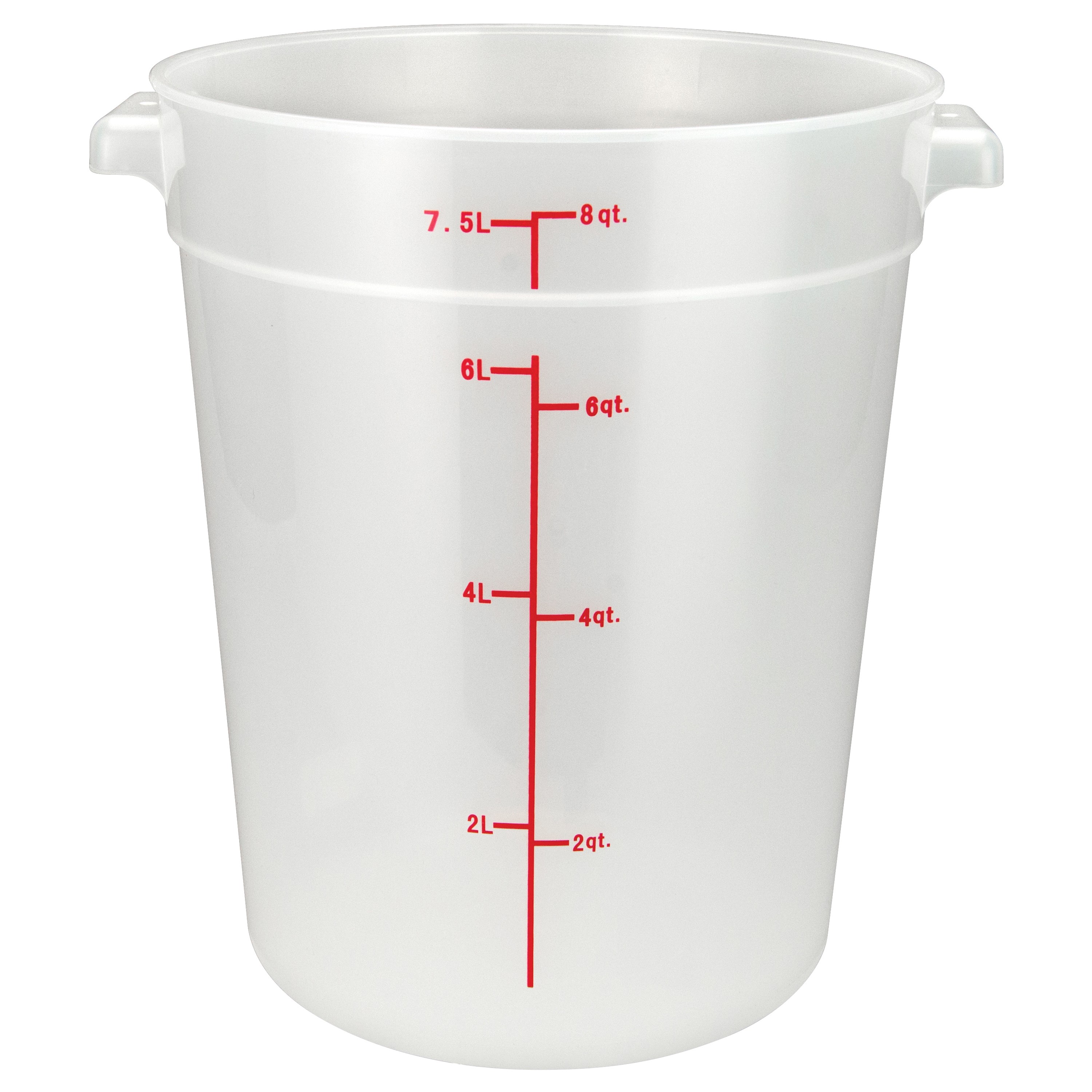 Winco PTRC-8 Translucent Round 8 Qt. Storage Container