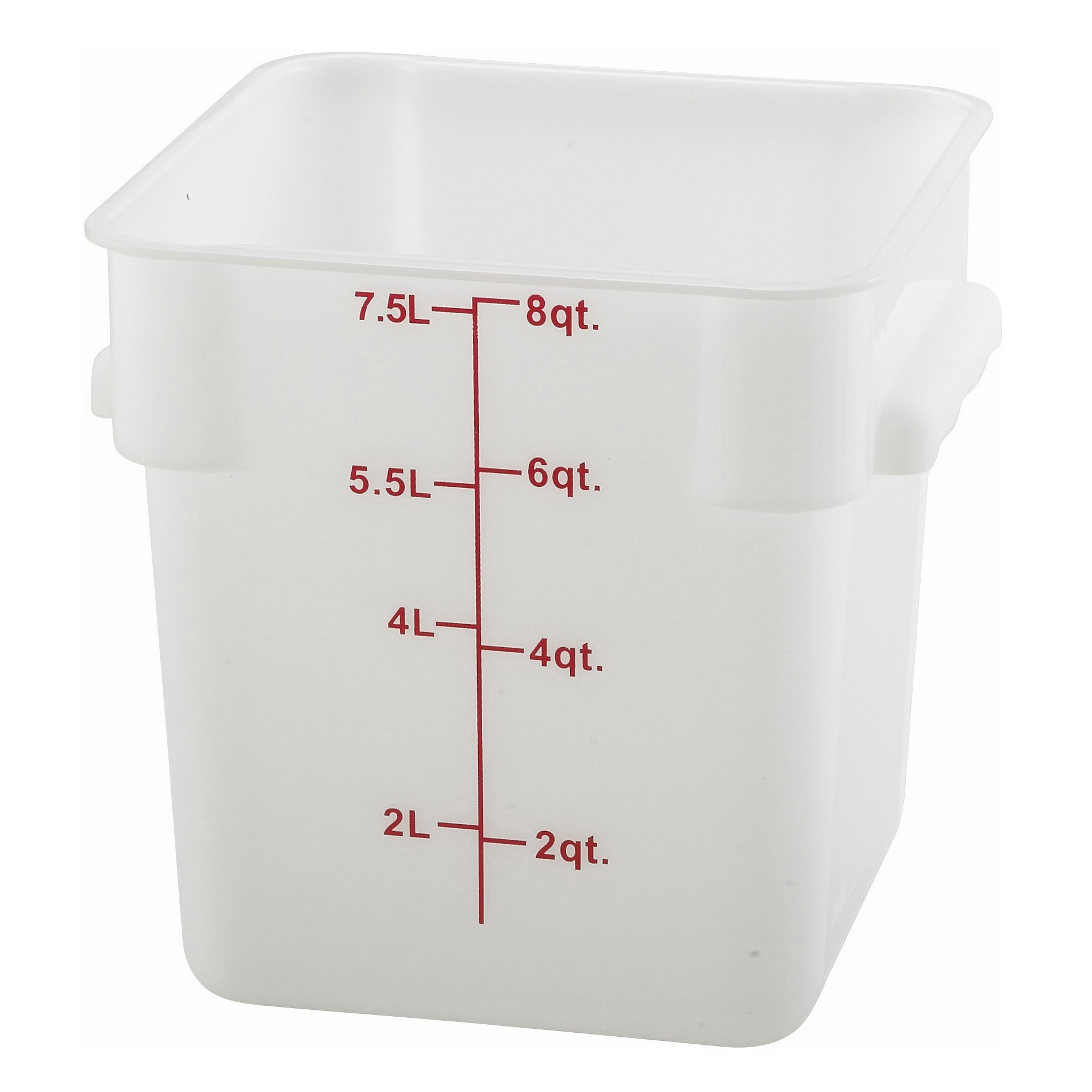 Winco PTSC-8 Translucent Square 8 Qt. Storage Container