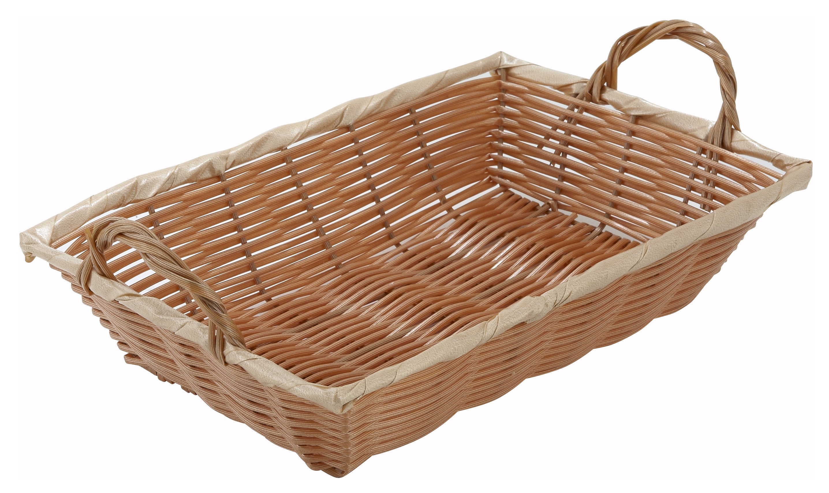 Winco PWBN-12B Oblong Woven Basket with Handle 12" x 8" x 3"