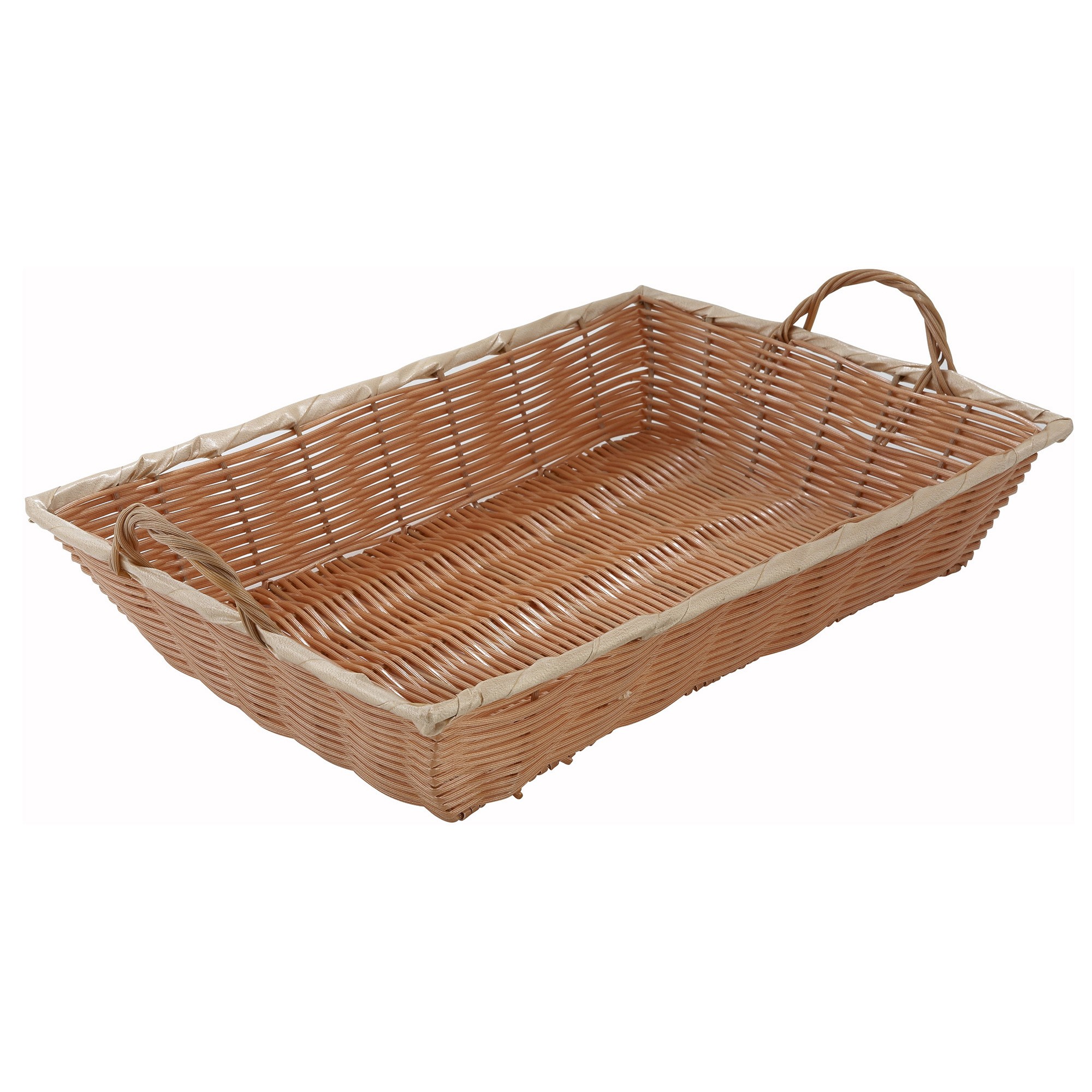 Winco PWBN-16B Oblong Woven Basket with Handle 16"x 11" x 3"