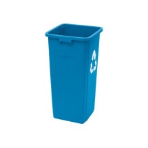 Winco PWR-28L Blue Recycling Wastebasket, 28 Qt.