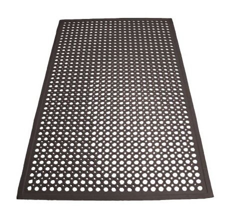 Winco RBM-35K-R Black Anti-Fatigue Rubber Floor Mat, Rolled, 3' x 5' x 1/2"