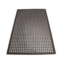 Winco RBM-35K-R Black Anti-Fatigue Rubber Floor Mat, Rolled, 3&#39; x 5&#39; x 1/2&quot;