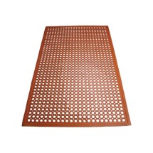 Winco RBM-35R-R Red Rubber Anti-Fatigue Floor Mat, Rolled, 3' x 5' x 1/2"