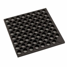 Winco RBMH-35K-R Black Grease-Proof Rubber Floor Mat, Rolled, 3&#39; x 5&#39; x 3/4&quot;