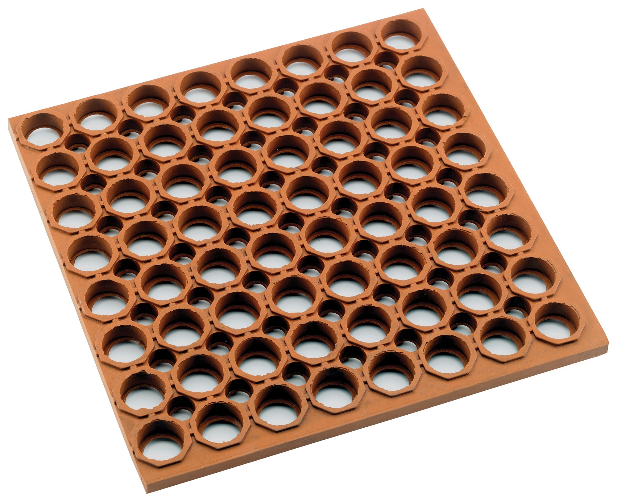 Winco RBMH-35R-R Red Grease-Proof Rubber Floor Mat, Rolled, 3' x 5' x 3/4"