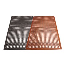 Winco RBMH-35R-R Red Grease-Proof Rubber Floor Mat, Rolled, 3&#39; x 5&#39; x 3/4&quot;