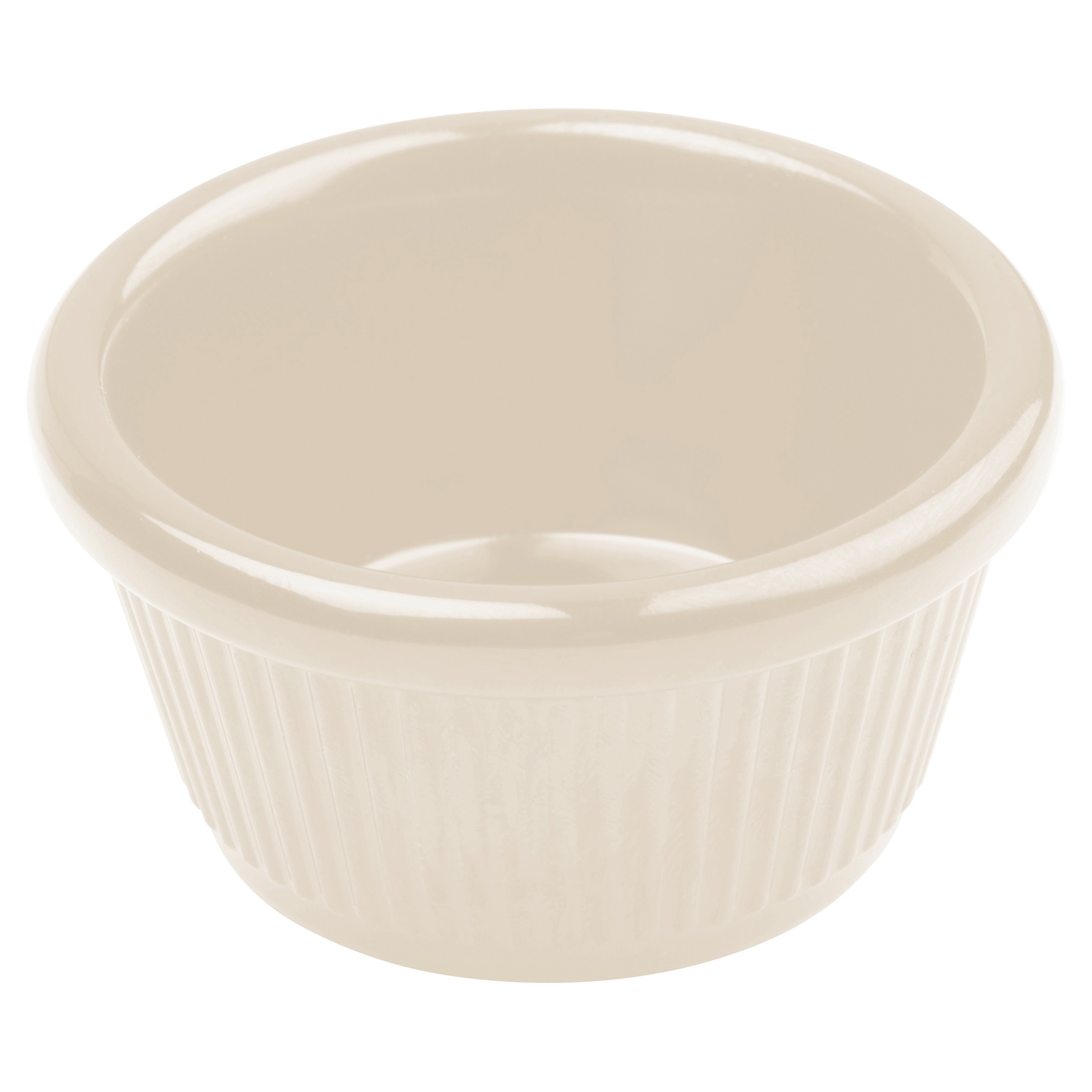 Winco RFM-1B 1.5 oz. Fluted Bone Melamine Ramekin