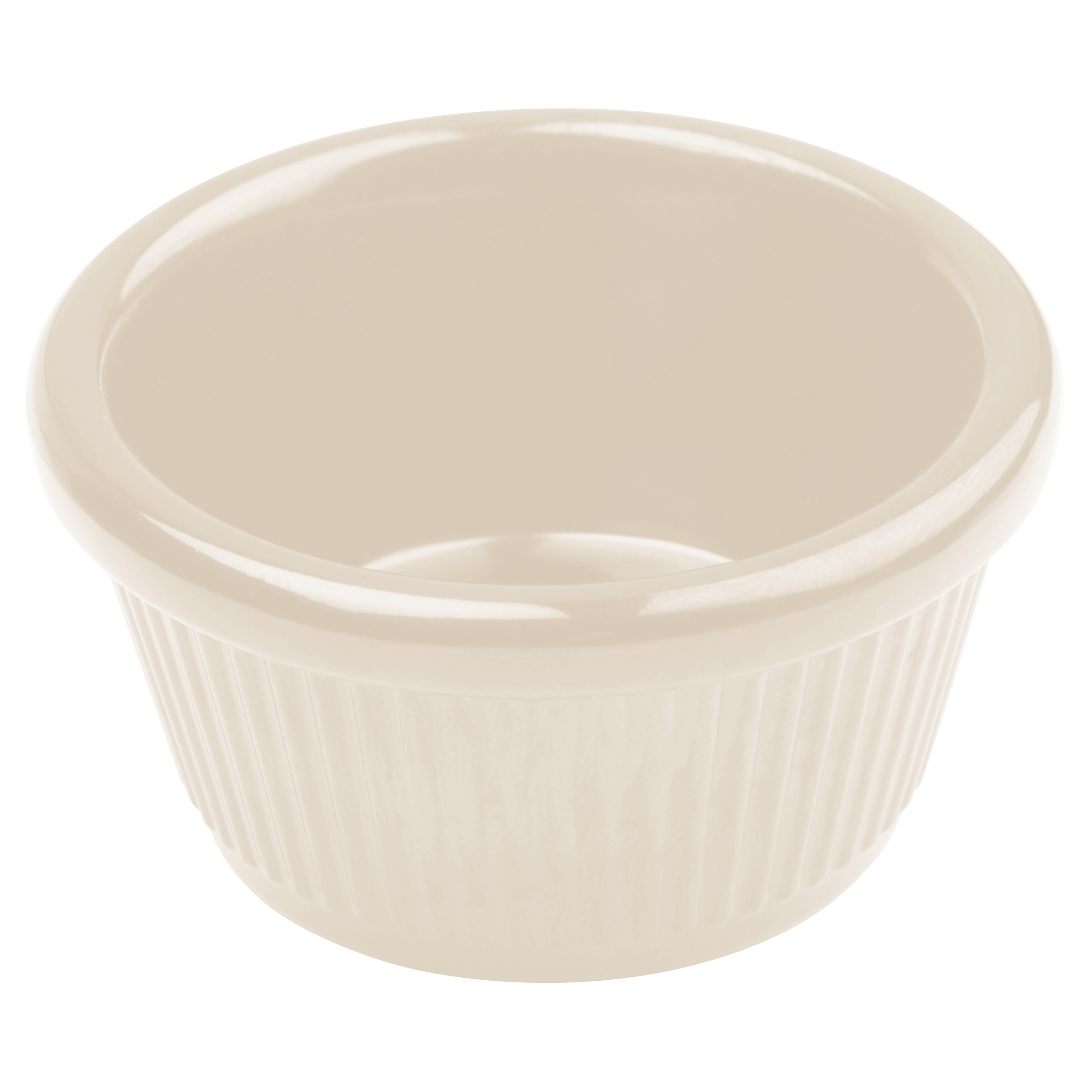 Winco RFM-3B 3 oz. Fluted Bone Melamine Ramekin