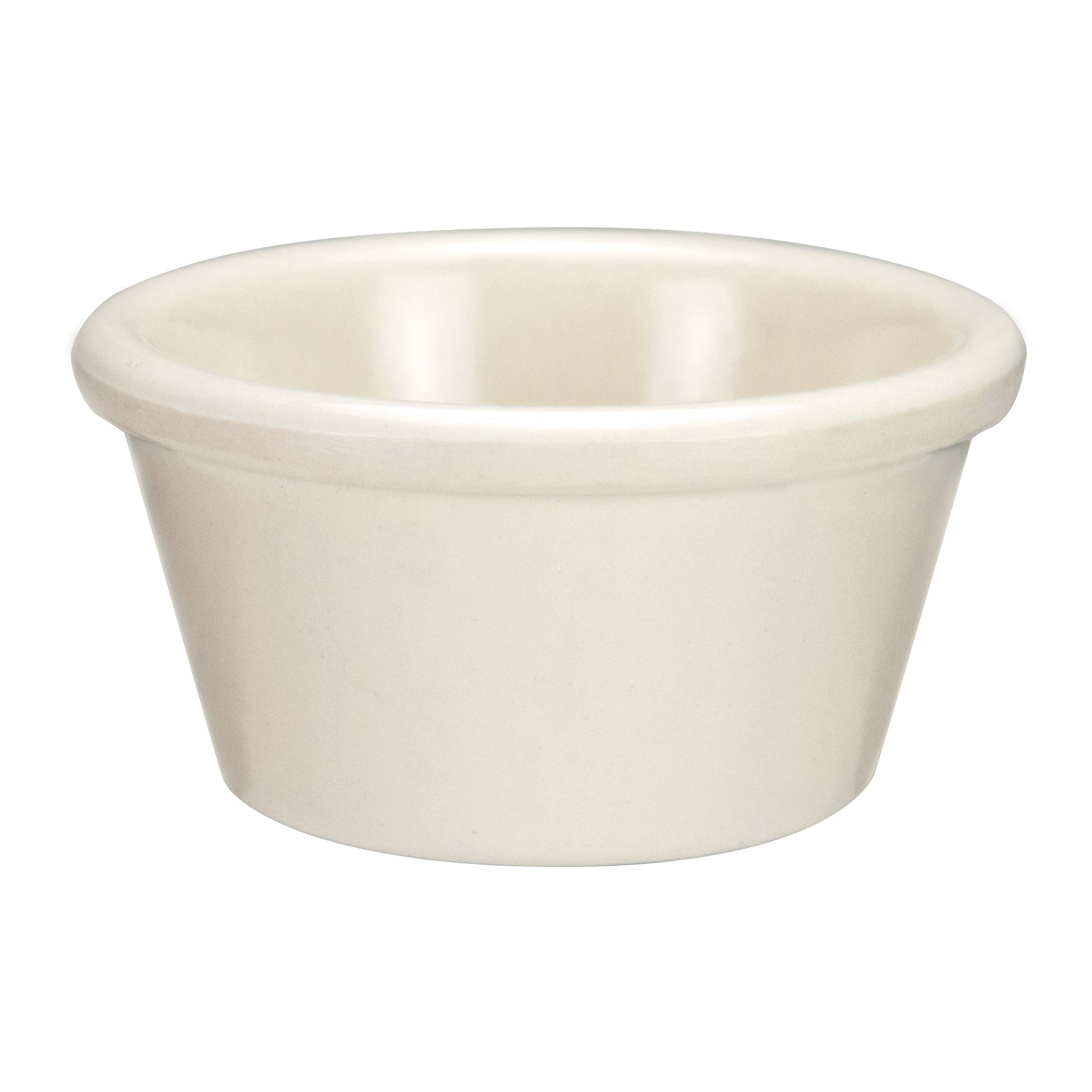 Winco RP-3B 3 oz. Plain Bone Melamine Ramekin
