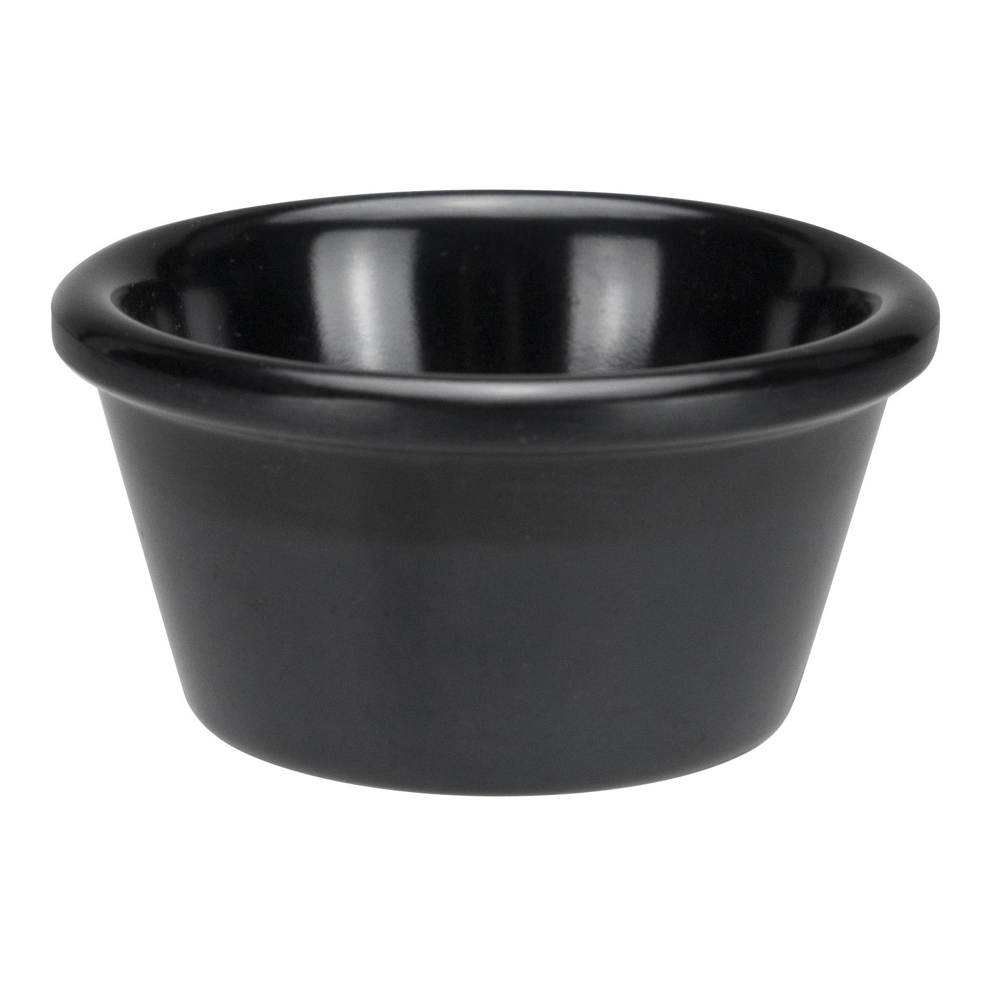 Winco RP-6K 6 oz. Plain Black Melamine Ramekin