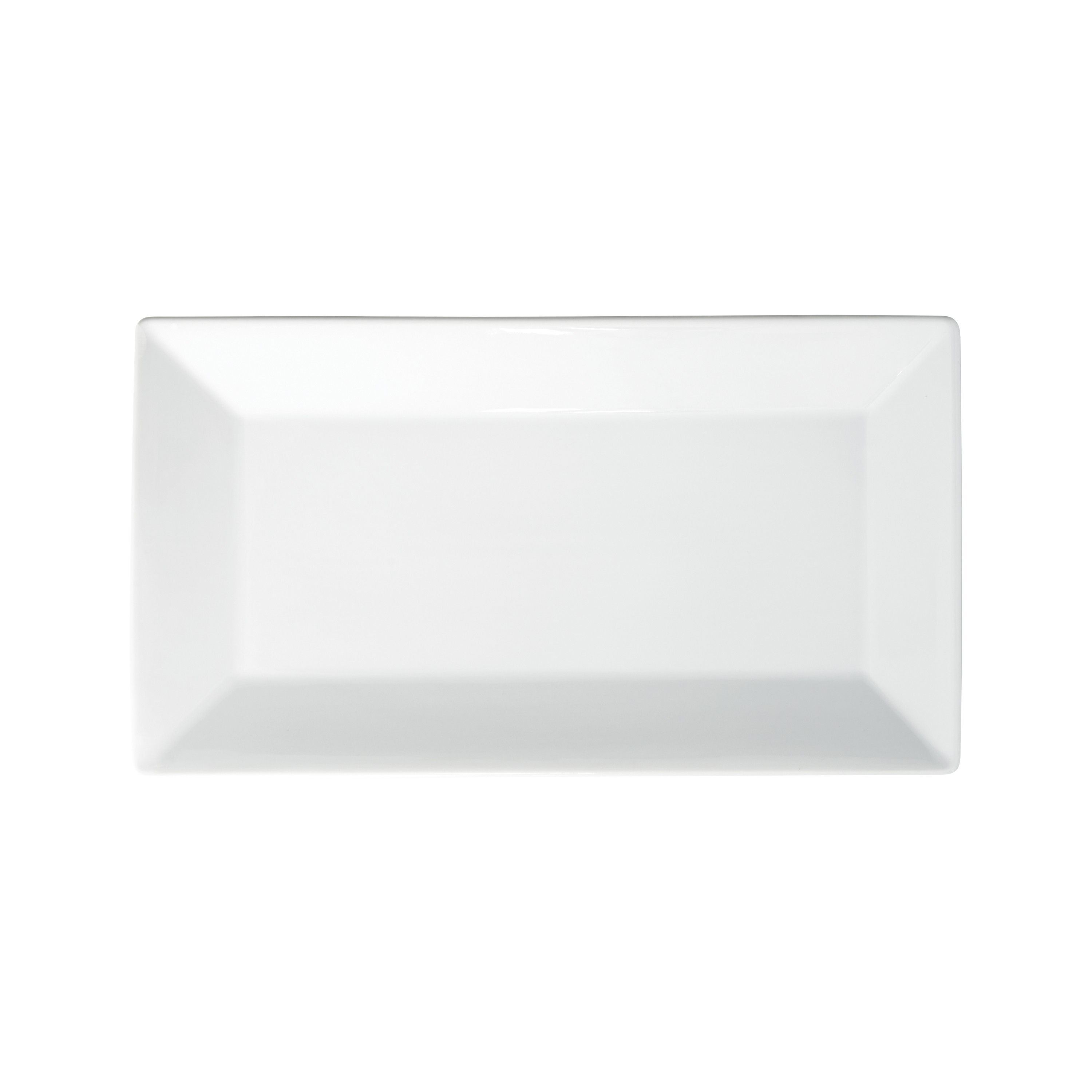 Winco RPR-14 Royalsquare Porcelain Rectangular Platter, 14-1/2"L - 1 dozen