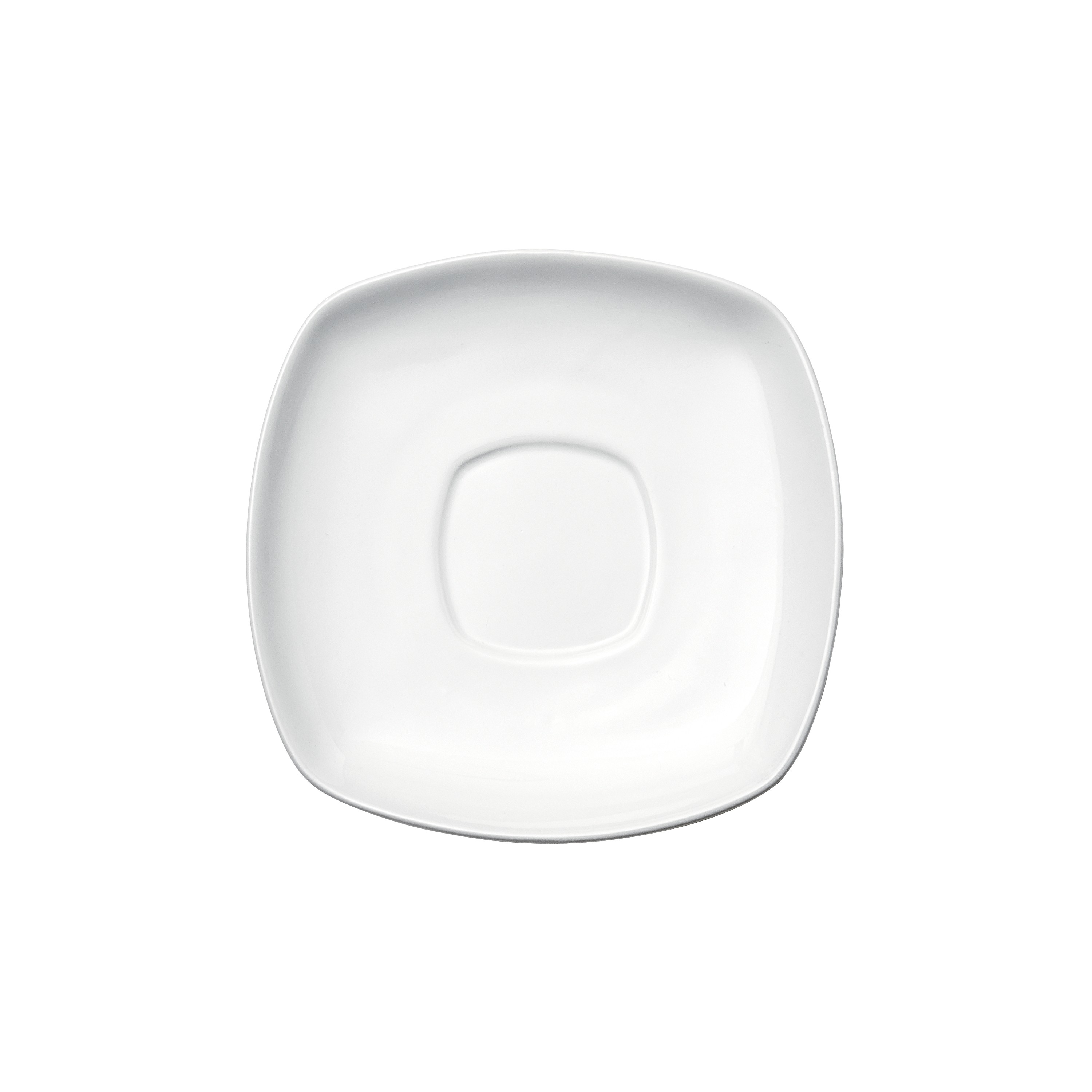 Winco RSS-6 Royalsquare Porcelain Square Saucer 6" - 3 dozen