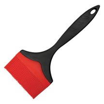 Winco SB-04P Red Silicone Basting Brush with Black Handle, 4&quot;