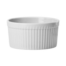 Winco SBR-16 White Fluted Souffle Bowl, 16 oz. - 1 dozen