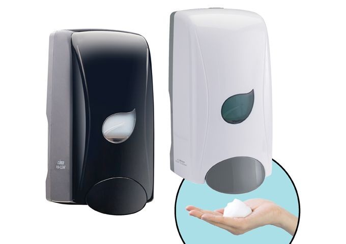 Winco SDMF-1K Black Manual Foam Soap Dispenser, 1000ml
