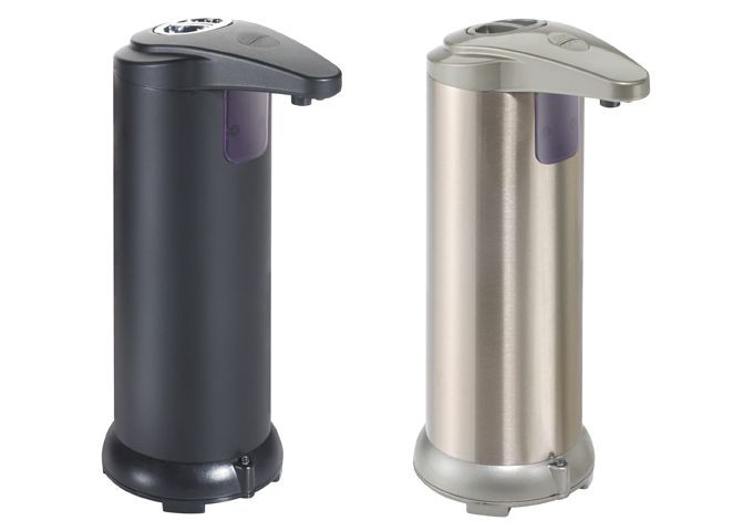 Winco SDT-8S Countertop Touchless Hand Sanitizer Dispenser, Brushed Nickel, 8 oz.