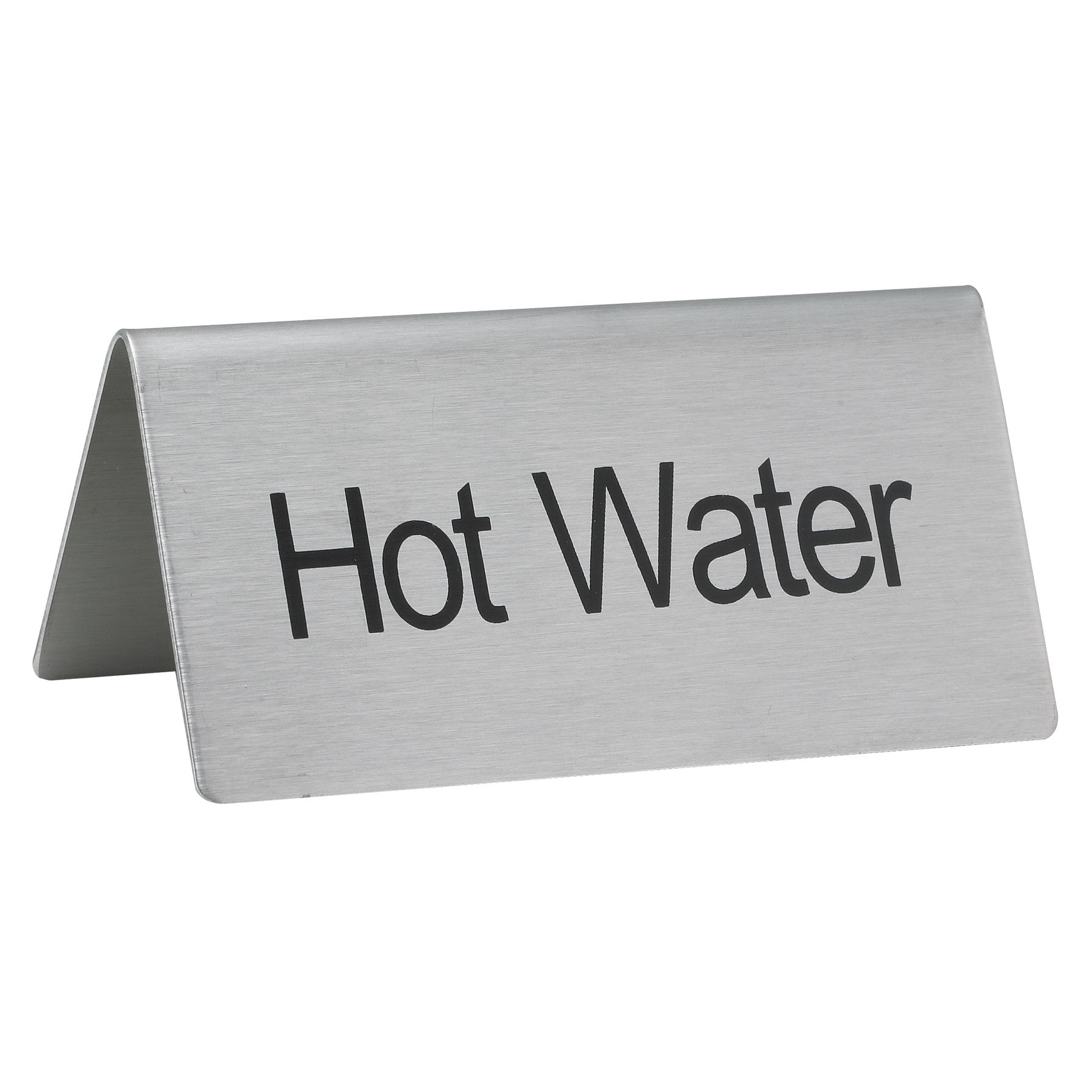 Winco SGN-104 Stainless Steel Tent Sign "Hot Water"