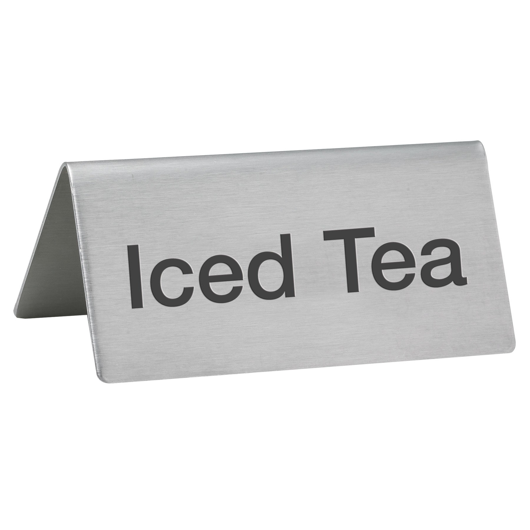 Winco SGN-105 Stainless Steel Tent Sign "Iced Tea"