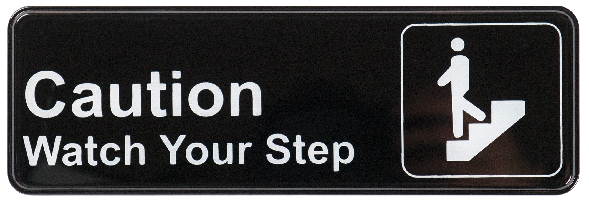 Winco SGN-326 "Caution Watch Your Step" Informational Sign, 9" x 3"