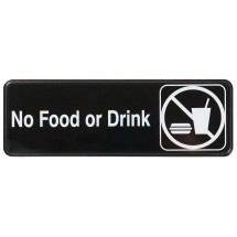 Winco SGN-333 &quot;No Food and Drink&quot; Information Sign 3&quot; x 9&quot;