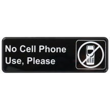 Winco SGN-334 &quot;No Cell Phone Use, Please&quot; Information Sign 3&quot; x 9&quot;