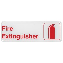 Winco SGN-382W &quot;Fire Extinguisher&quot; Information Sign, White 3&quot; x 9&quot;