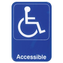 Winco SGN-653B &quot;Accessible&quot; Information Sign, Blue 6&quot; x 9&quot;