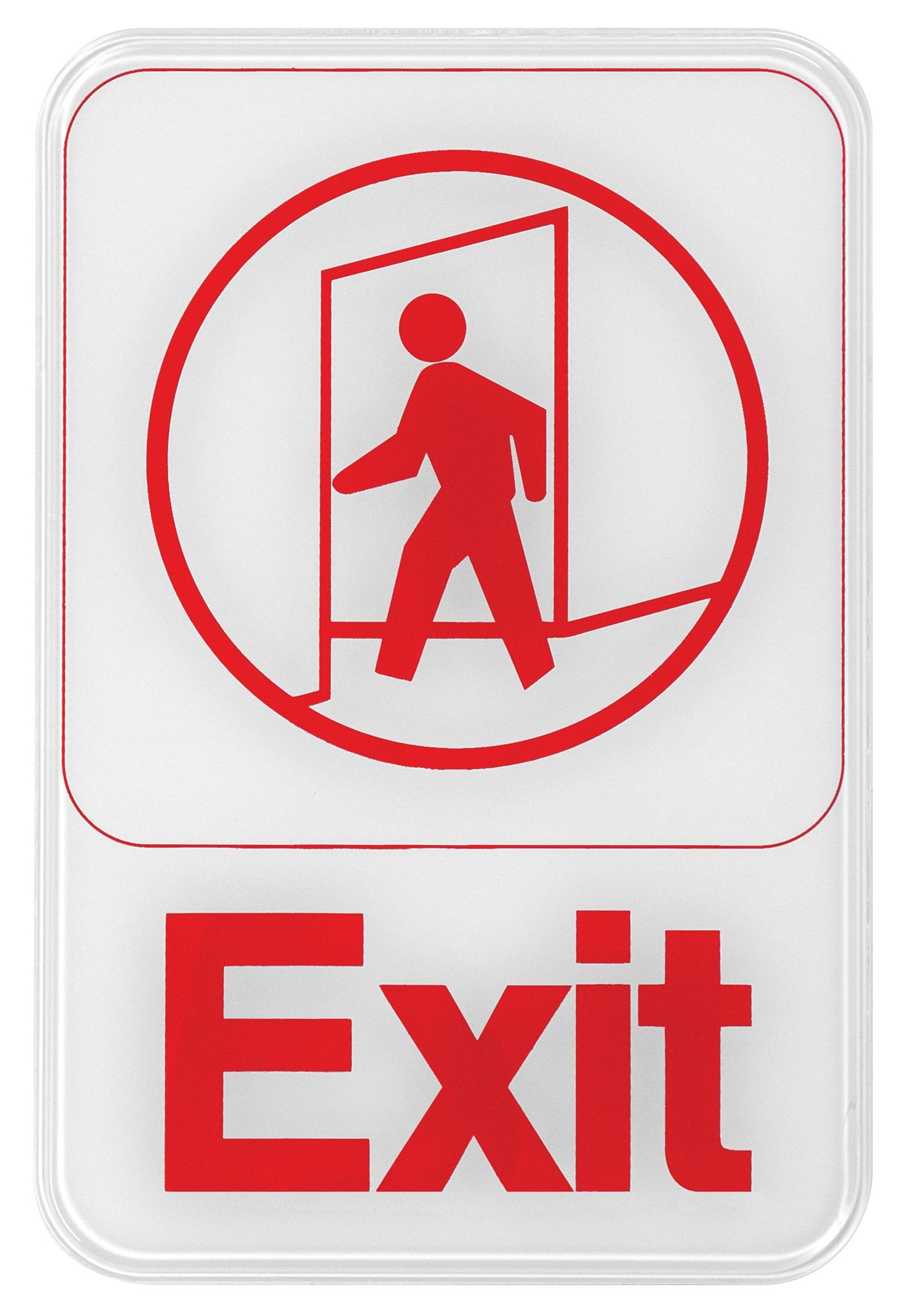Winco SGN-681W "Exit" Information Sign, White 6" x 9"