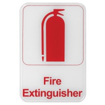 Winco SGN-682W &quot;Fire Extinguisher&quot; Information Sign, White 6&quot; x 9&quot;