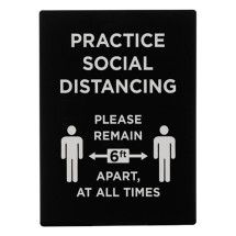 Winco SGN-806 &quot;Practice Social Distancing&quot; Stanchion Frame Sign