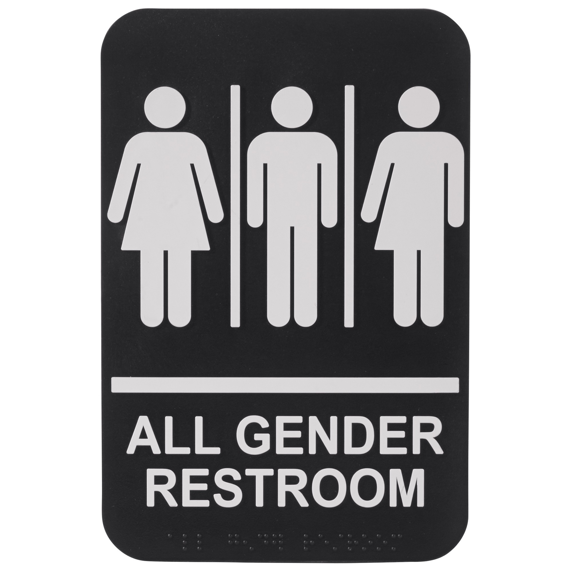 Winco SGNB-607 "All Gender", Braille Information Sign, 6" x 9"