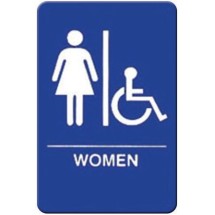 Winco SGNB-651B Braille Information Sign, &quot;Women/Accessible&quot;, 6&quot; x 9&quot;