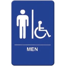 Winco SGNB-652B Braille Information Sign, &quot;Men/Accessible&quot;, 6&quot; x 9&quot;