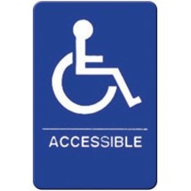 Winco SGNB-653B Braille Information Sign, &quot;Accessible&quot;, 6&quot; x 9&quot;
