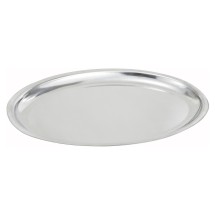 Winco SIZ-11 Stainless Steel Oval Sizzling Platter Only, 11"
