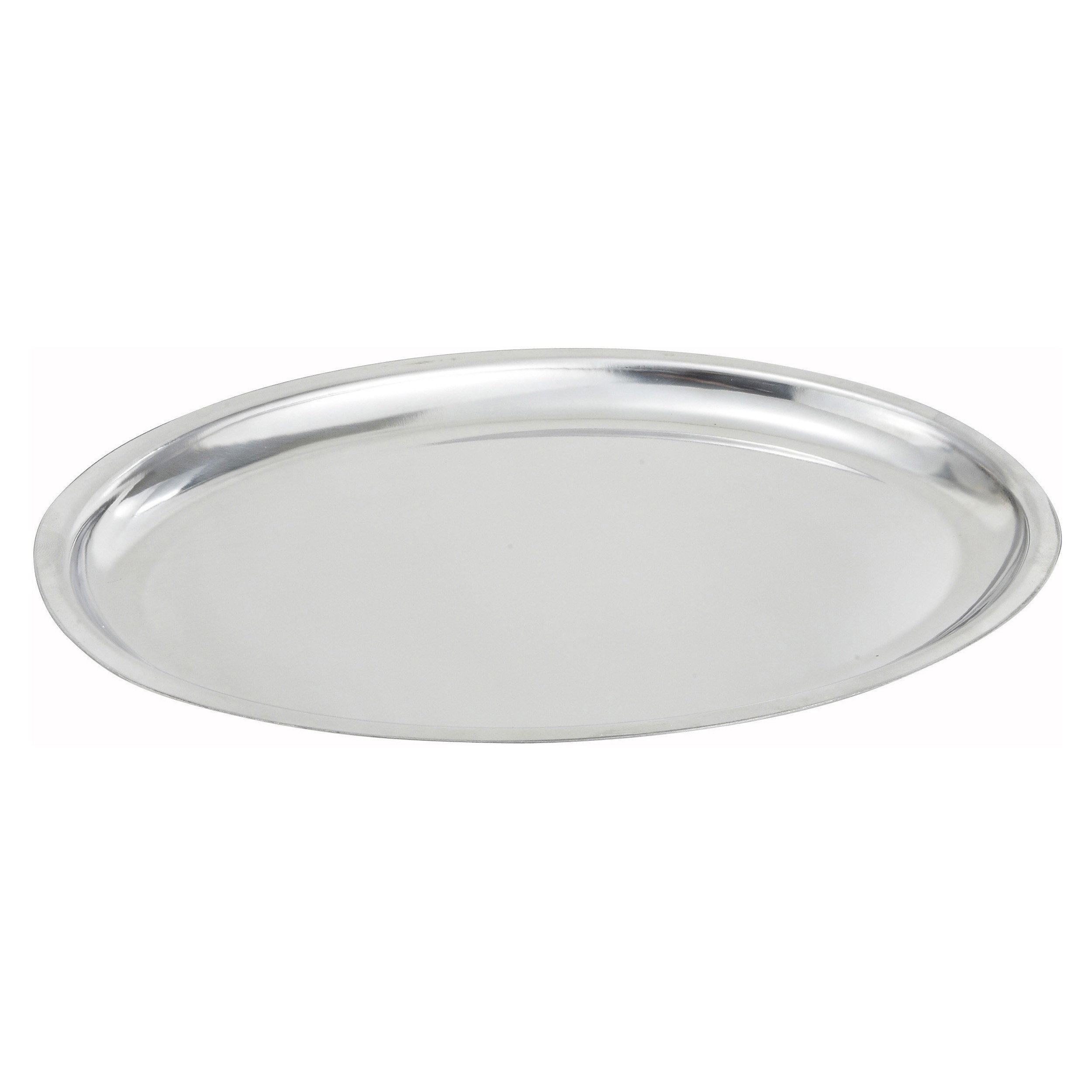 Winco SIZ-11 Stainless Steel Oval Sizzling Platter Only, 11"