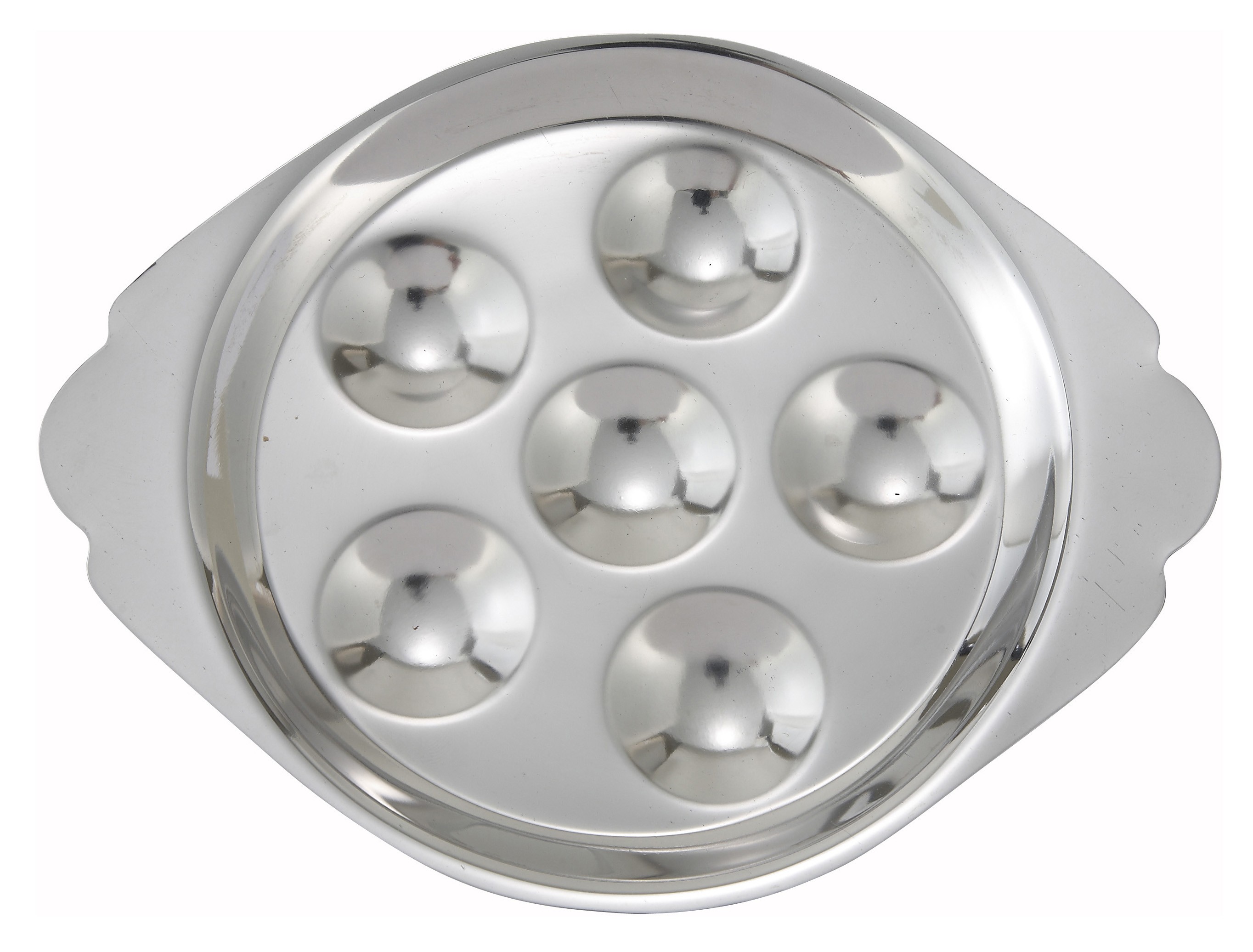 Winco SND-6 Stainless Steel 6-Hole Snail Dish