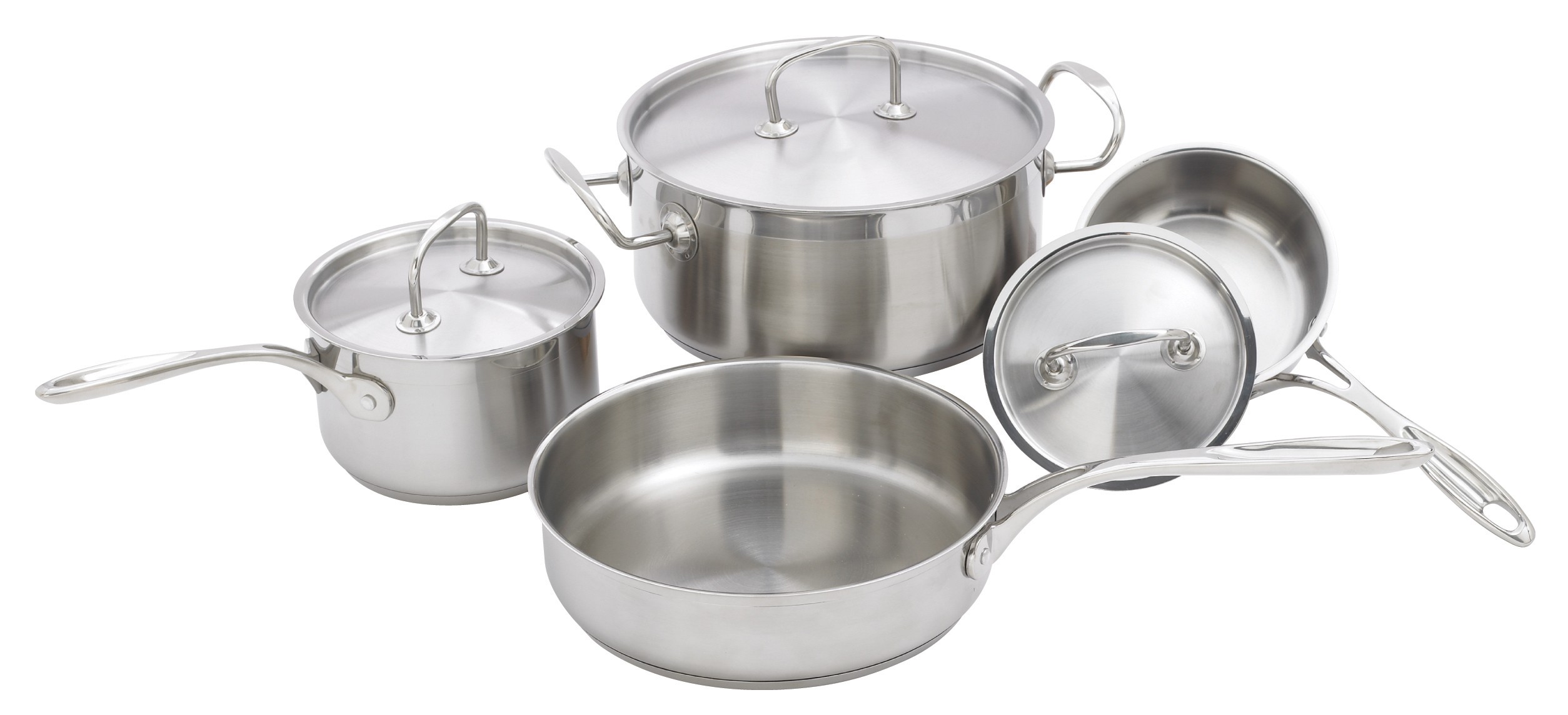 Winco SPC-7H Deluxe 7-Piece Stainless Steel Cookware Set