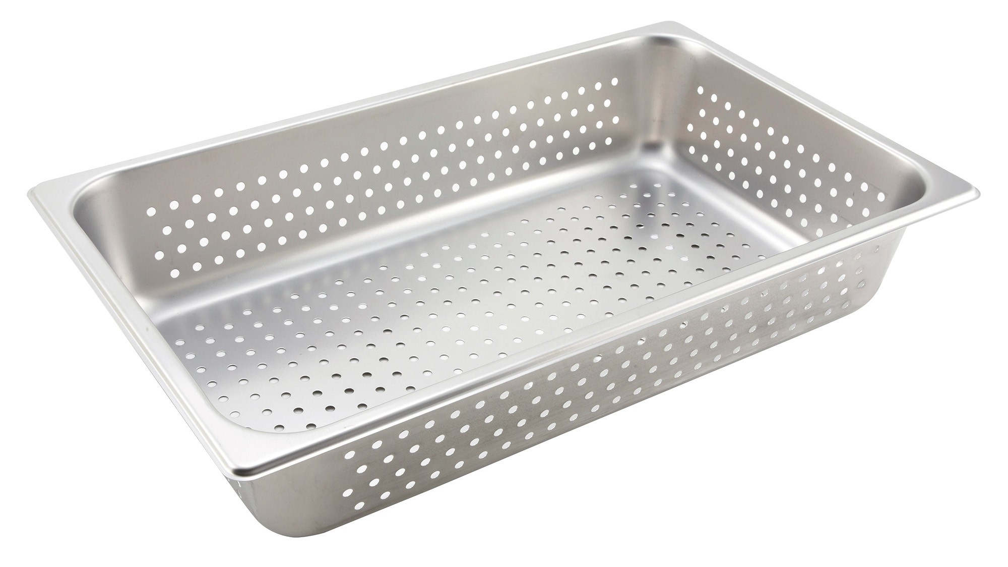 Winco SPFP4 Stainless Steel Perforated Full-Size Steam Table Pan 4" Deep
