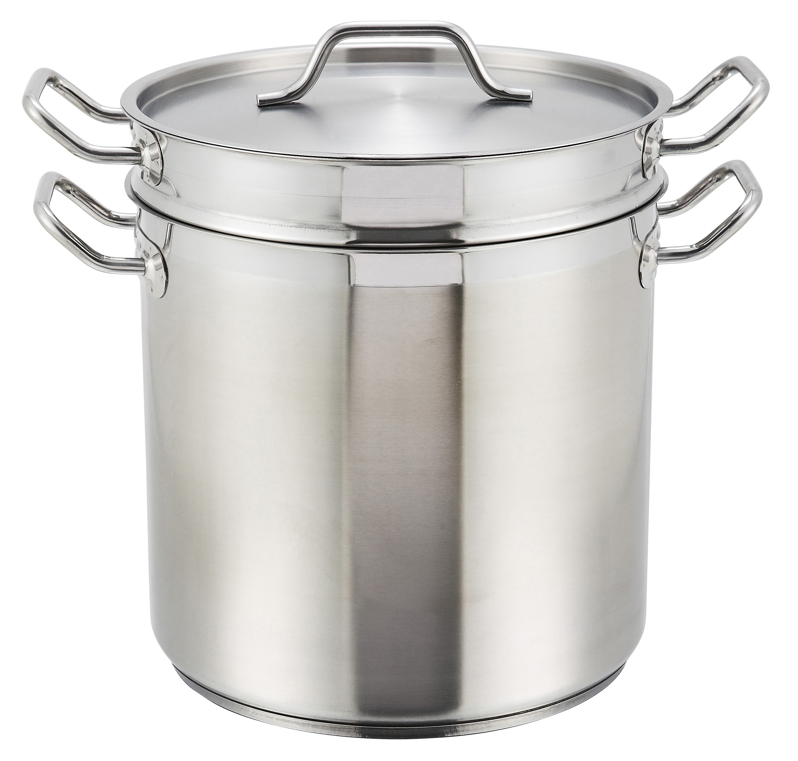 Winco SSDB-8S Stainless Steel 8 Qt. Steamer/Pasta Cooker with Cover