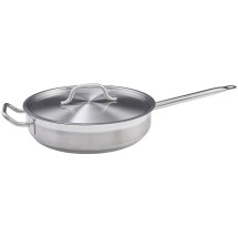 Winco SSET-3 Stainless Steel 3 Qt. Saute&acute; Pan with Cover