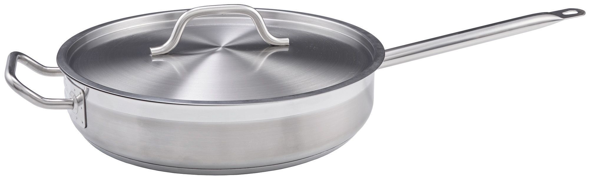 Winco SSET-3 Stainless Steel 3 Qt. Saute´ Pan with Cover