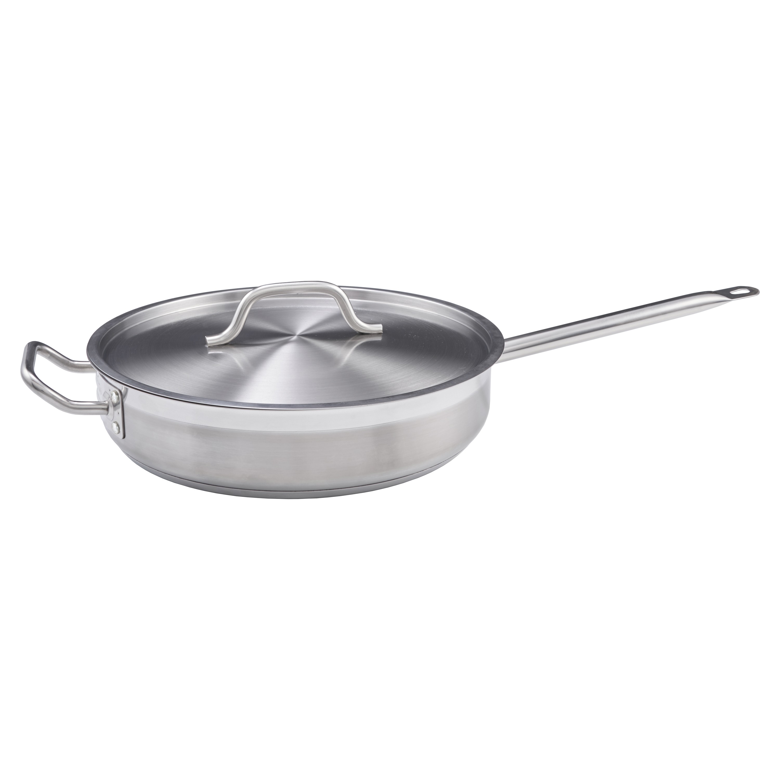 Winco SSET-3 Stainless Steel 3 Qt. Saute´ Pan with Cover
