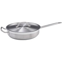 Winco SSET-5 Stainless Steel 5 Qt. Saute&acute; Pan with Cover