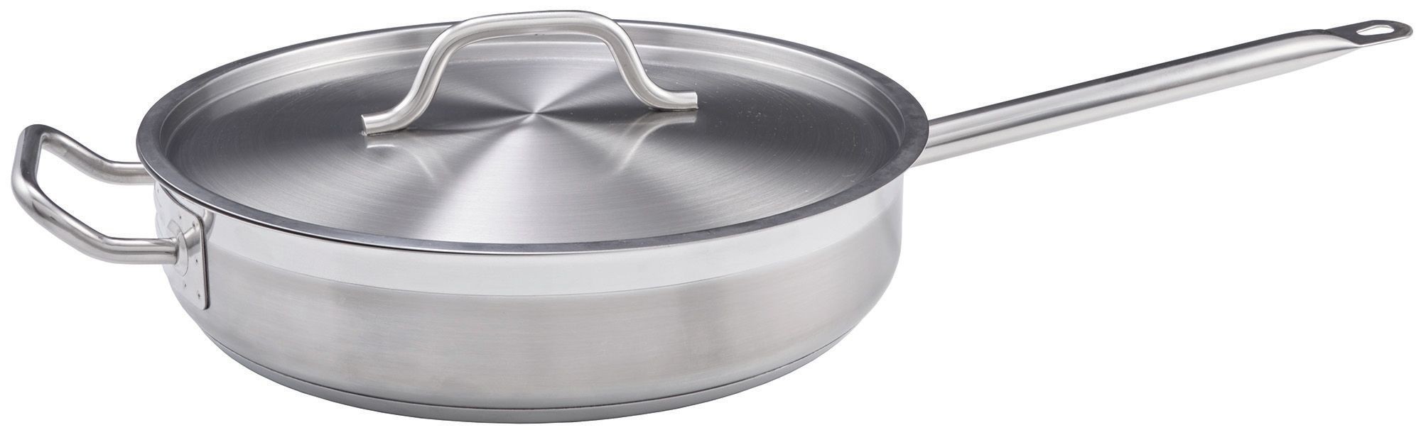 Winco SSET-5 Stainless Steel 5 Qt. Saute´ Pan with Cover
