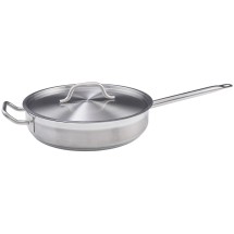 Winco SSET-7 Stainless Steel 7 Qt. Saute&acute; Pan with Cover