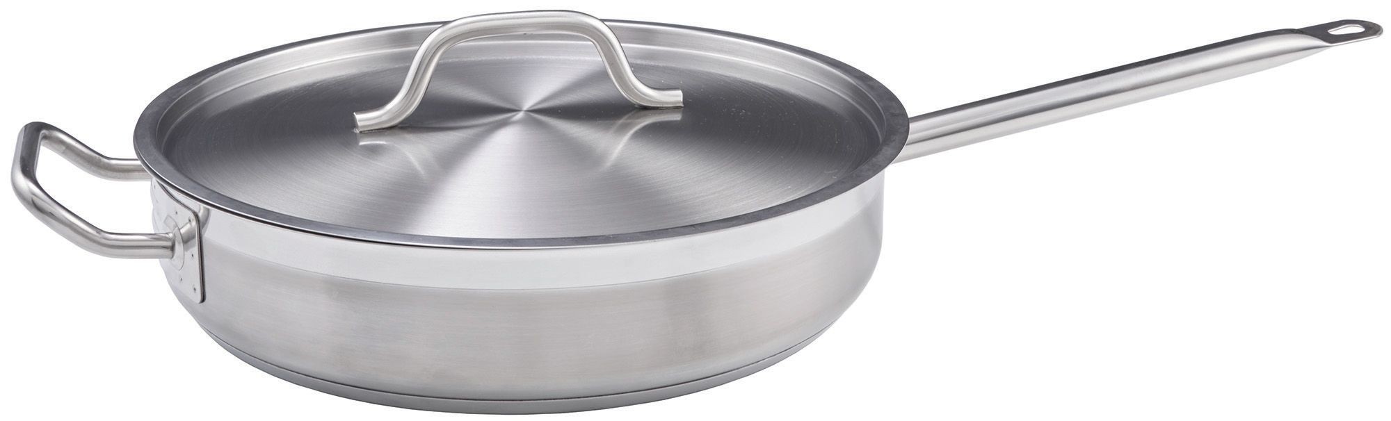 Winco SSET-7 Stainless Steel 7 Qt. Saute´ Pan with Cover