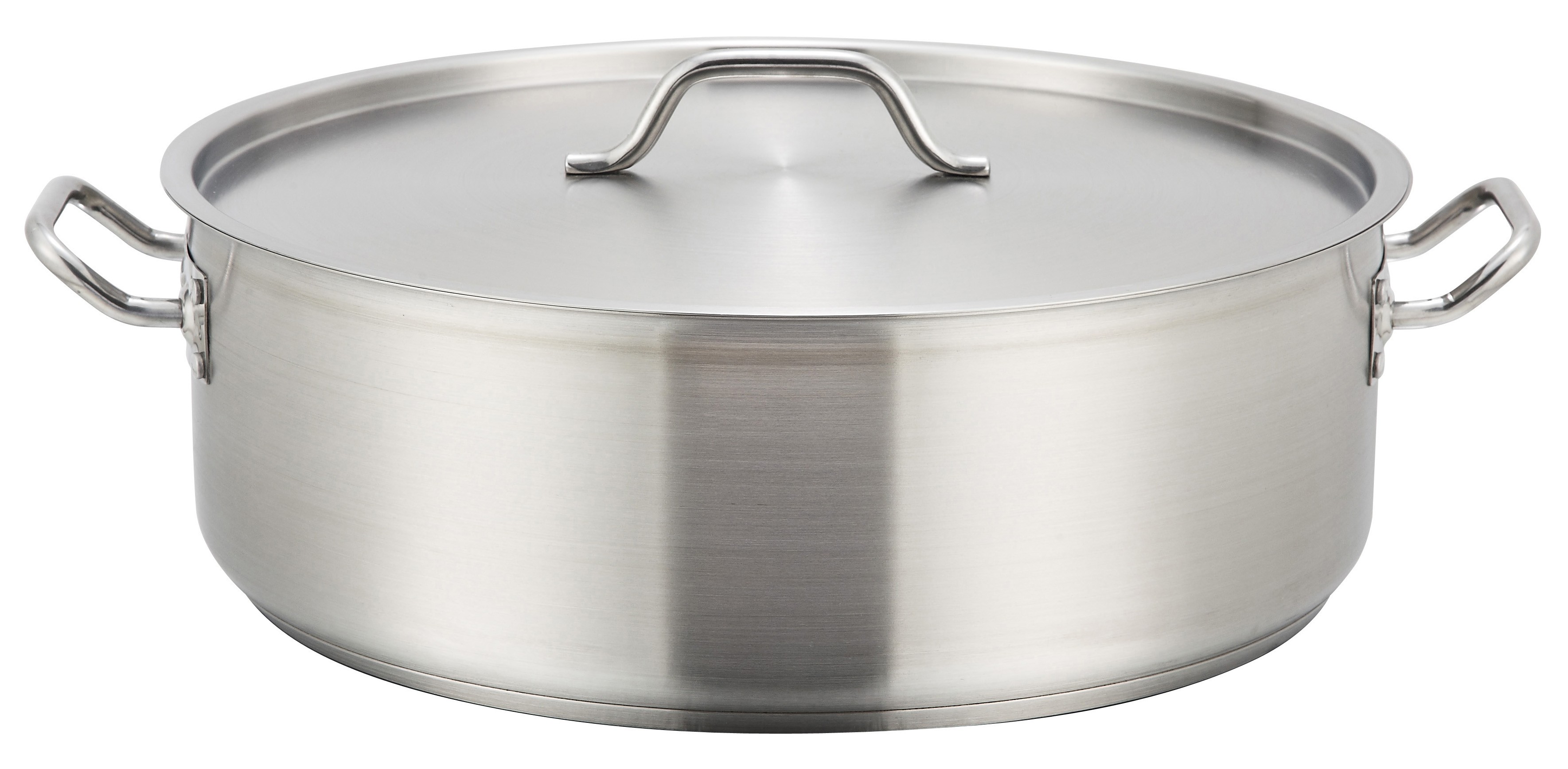 Winco SSLB-30 Stainless Steel 30 Qt. Brazier with Lid